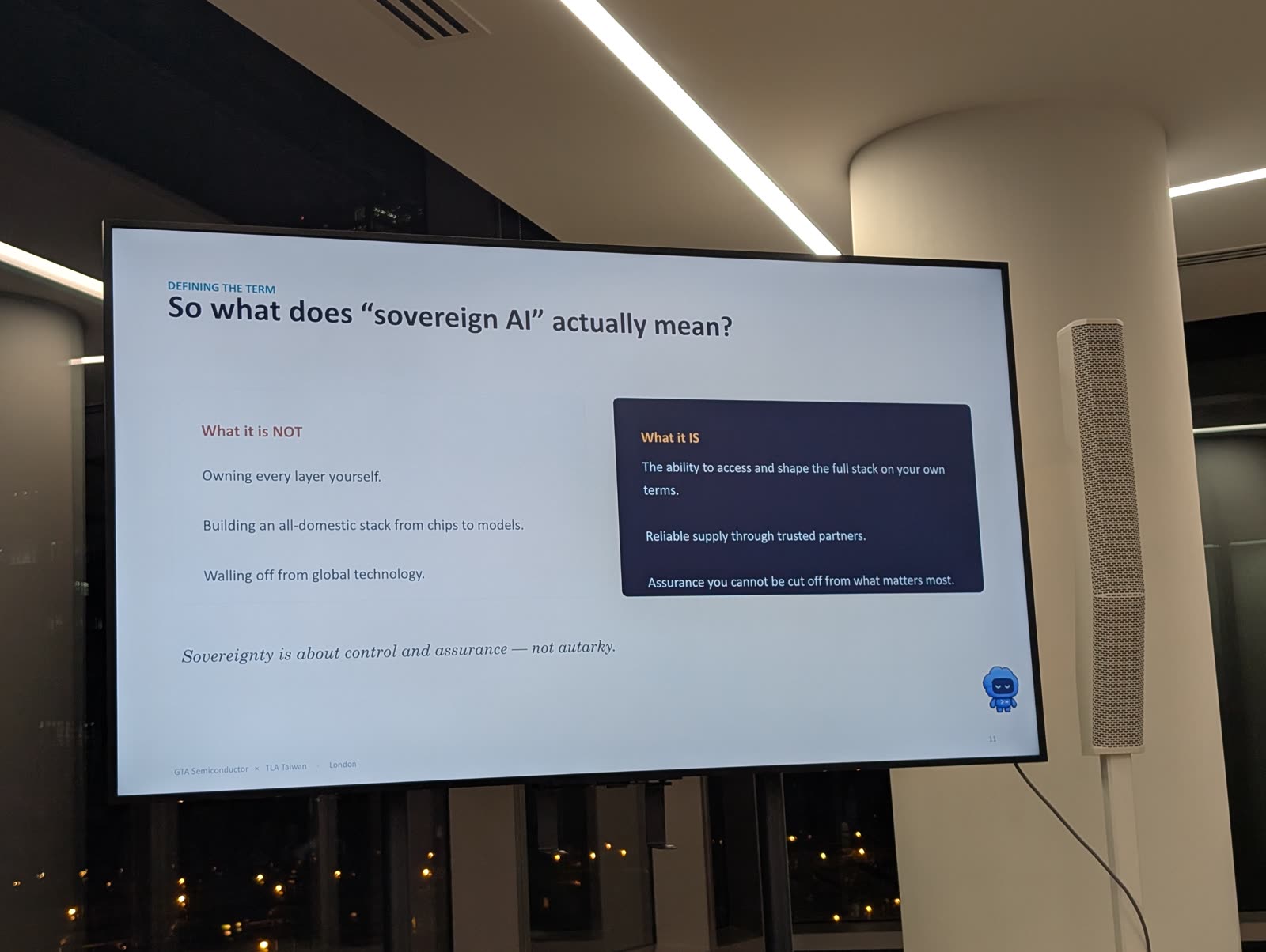 Presentation slide: so what does sovereign AI actually mean