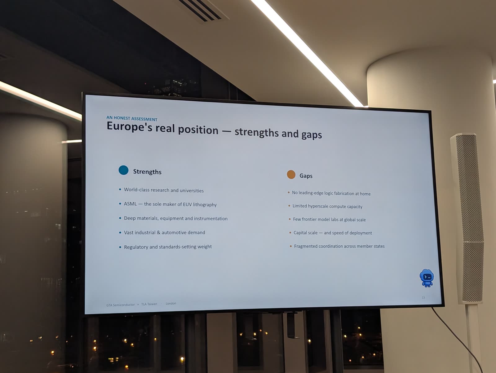 Presentation slide: Europe’s real position, strengths and gaps