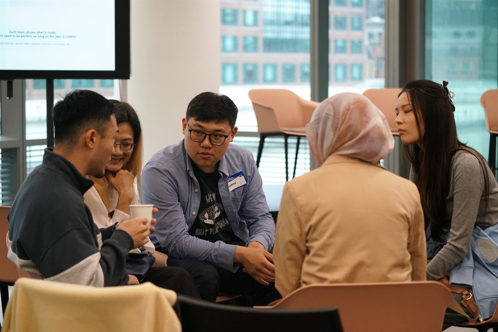 A team in discussion during the Build Lab