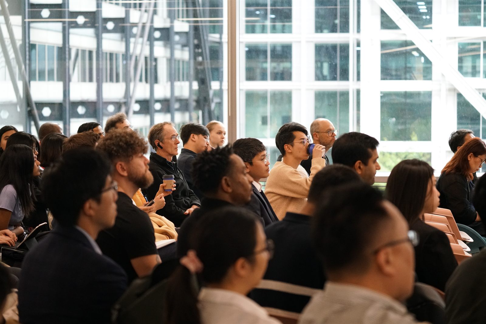 Attendees listening during the morning keynote