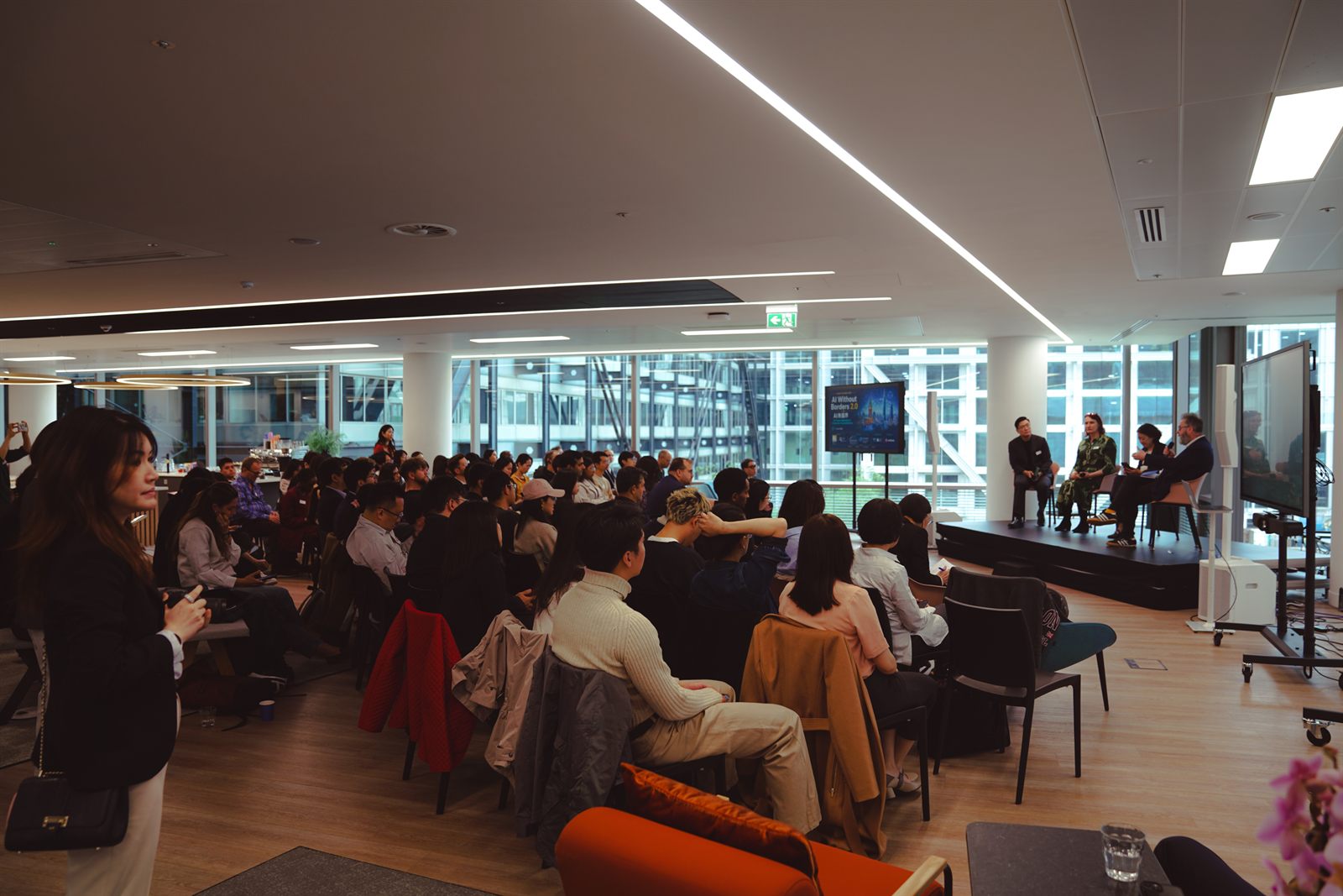 The full room at AI Without Borders 2.0 during a morning panel