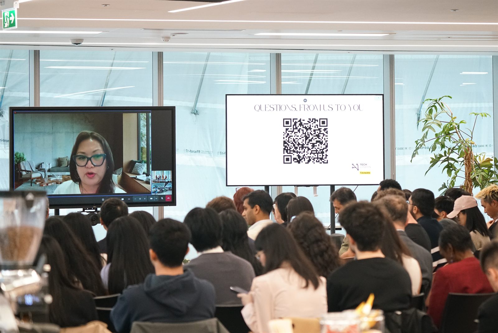 Panellist Professor Cathy Weng joining Panel 2 remotely on screen