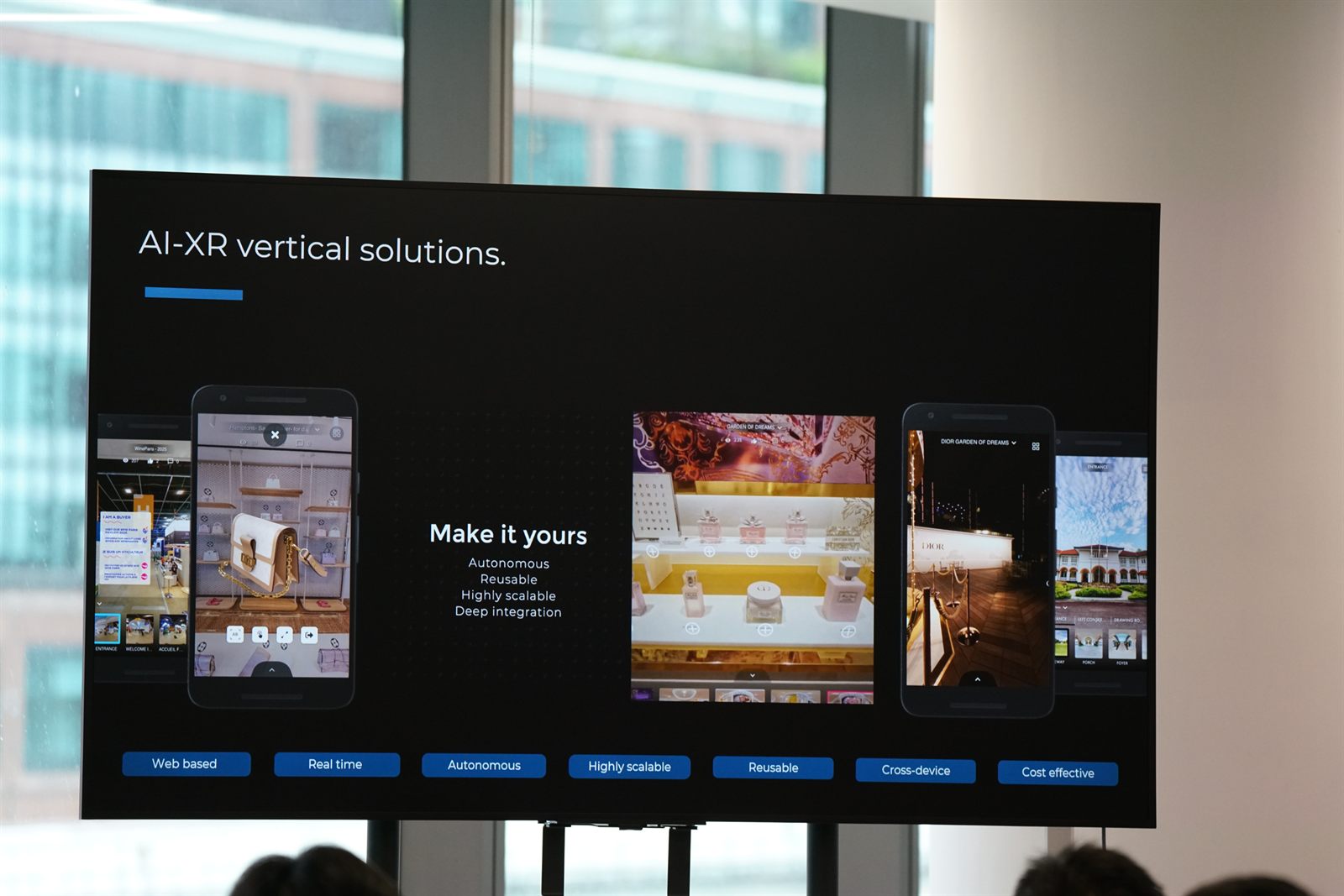 iStaging's AI-XR vertical solutions slide