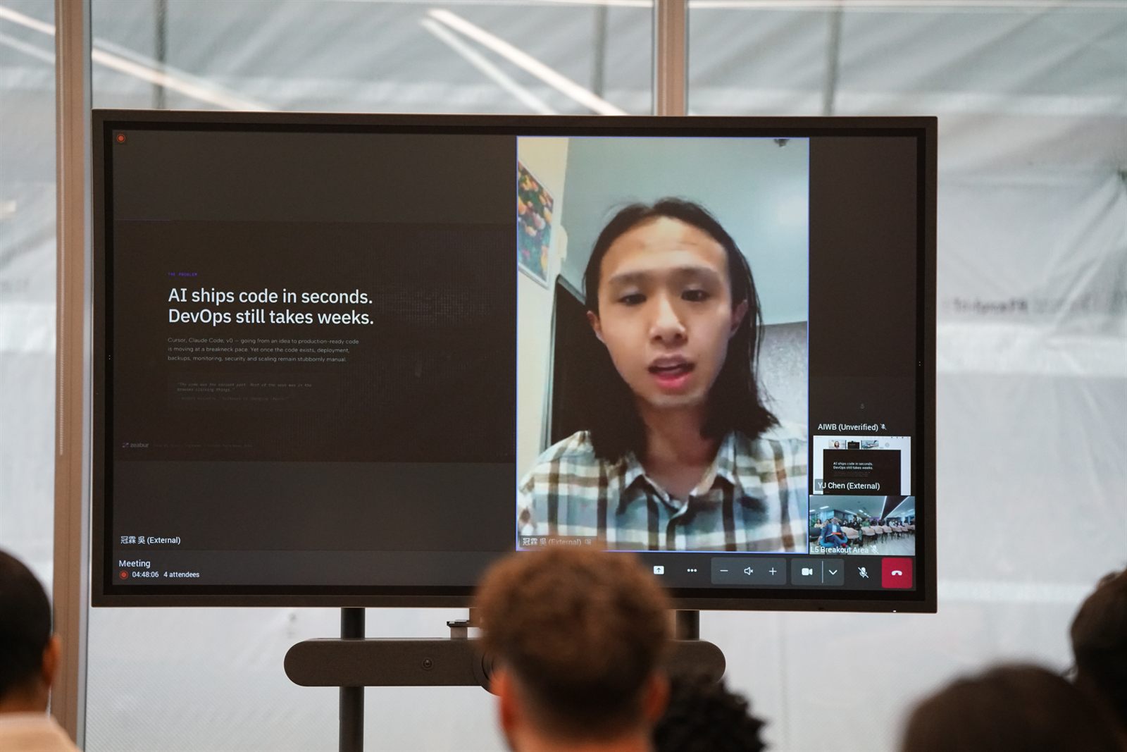 Zeabur presenting remotely — AI DevOps enablement